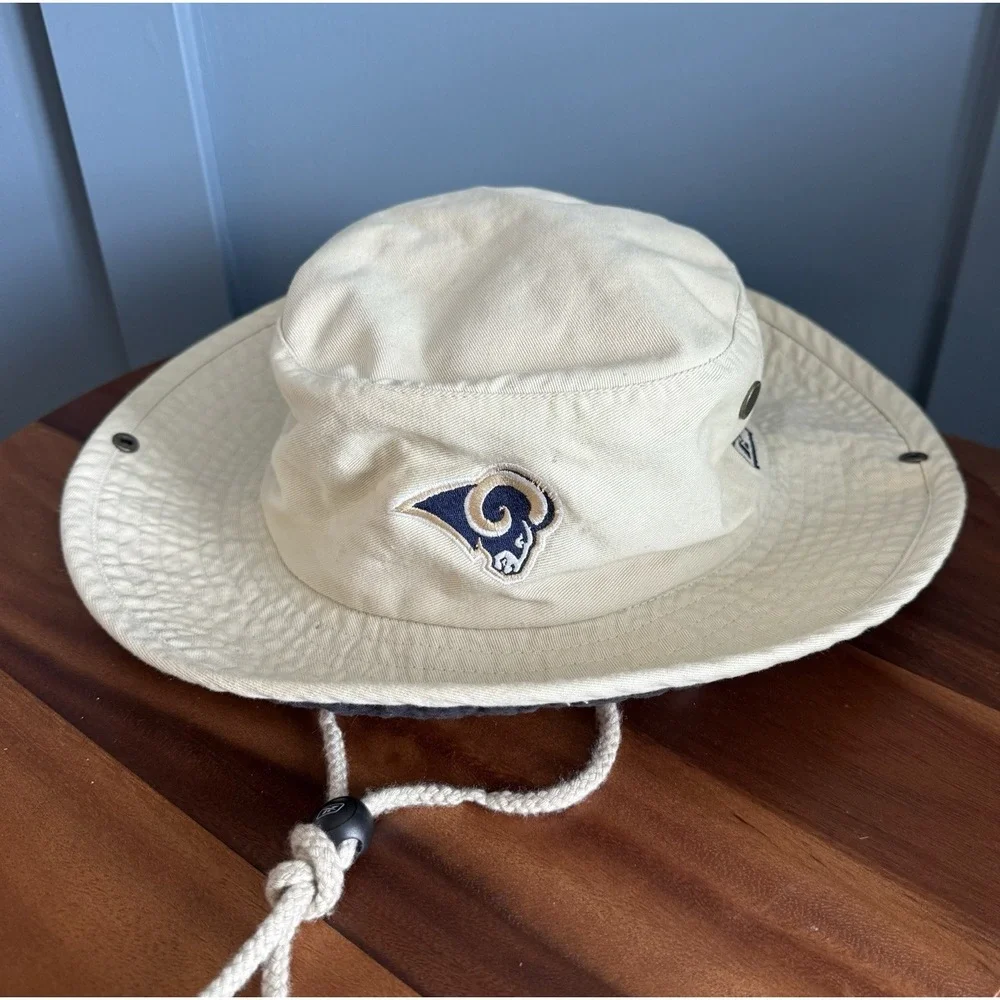 NFL On Field St Louis Rams Boonie Hat Reebok L XL Khaki Bucket Safari‎ Cap